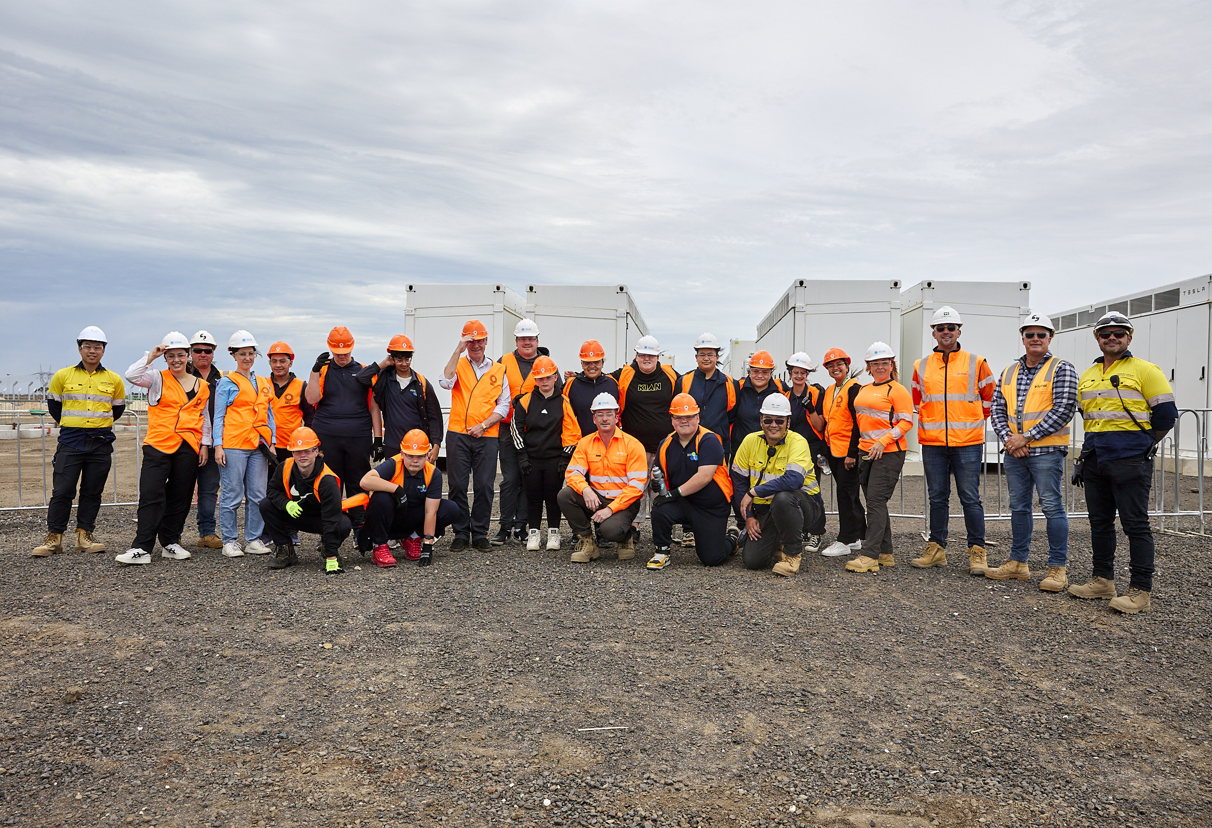 group photo of students from Melton Specialist School outside in front of MREH